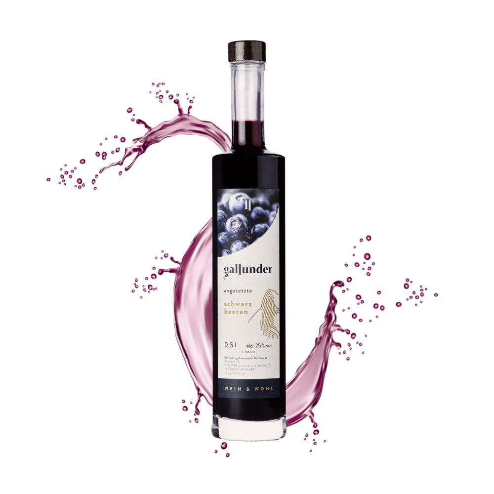 Destillat Schwarzbeere Splash Hintergrund