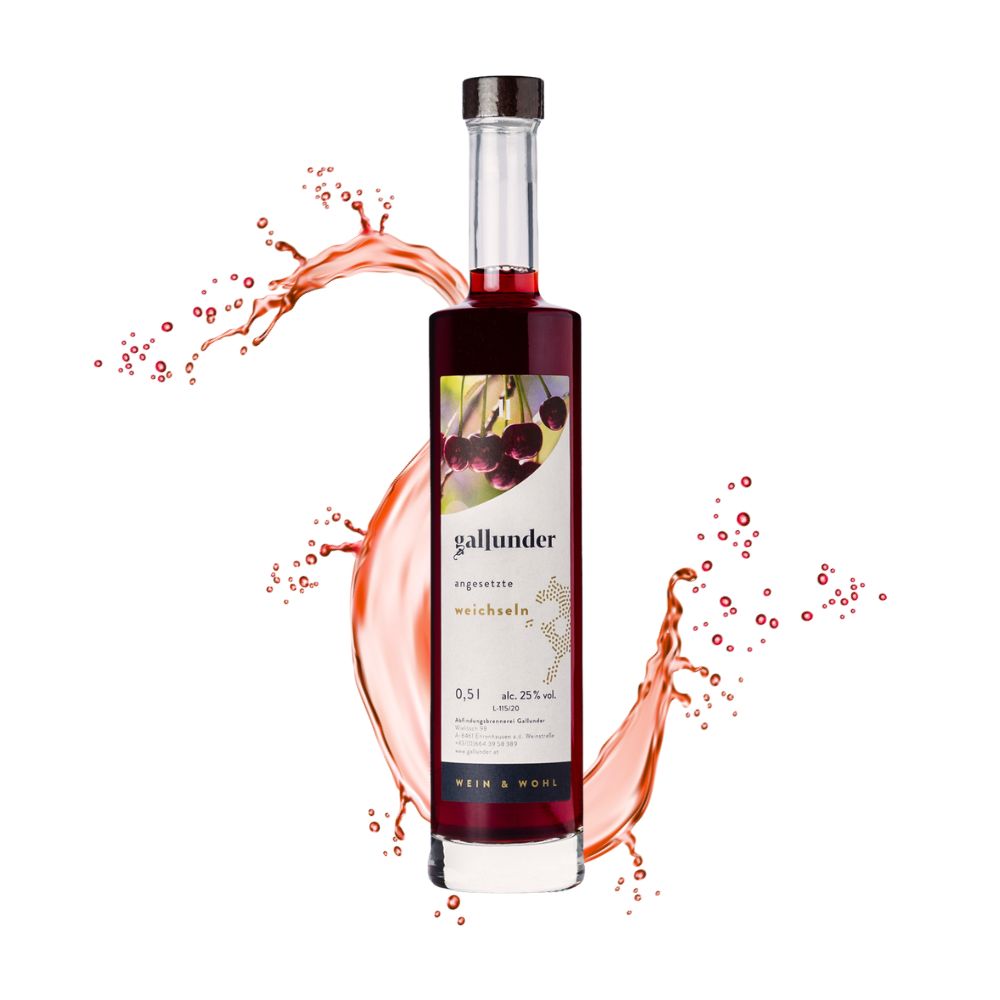 Destillat Weichsel Splash Hintergrund