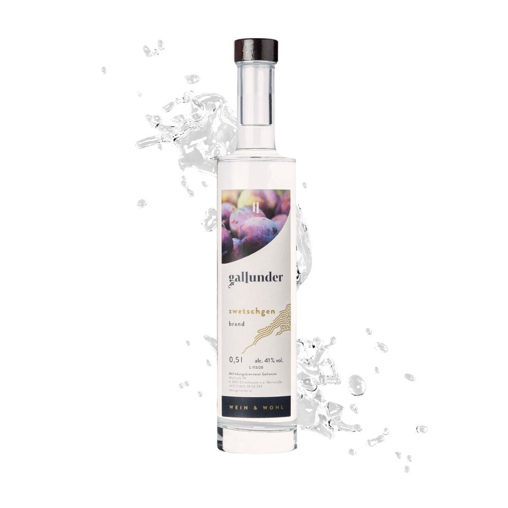 Destillat Zwetschge Splash Hintergrund